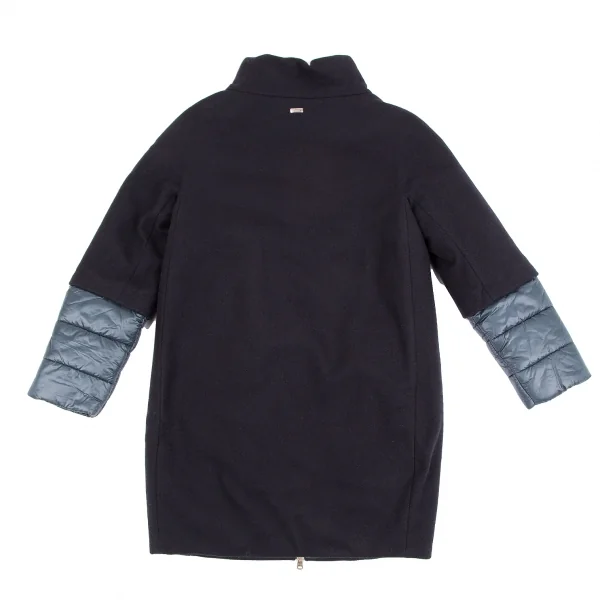 ヘルノHERNO キルティング切替中綿ウールコート 紺12A K-117817_013