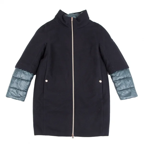 ヘルノHERNO キルティング切替中綿ウールコート 紺12A K-117817_002