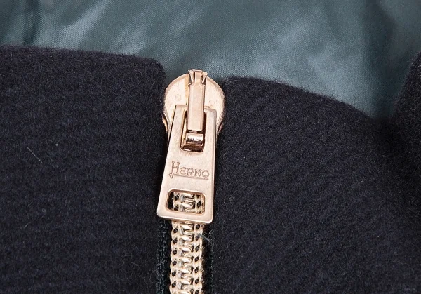 ヘルノHERNO キルティング切替中綿ウールコート 紺12A K-117817_004