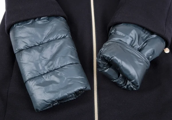 ヘルノHERNO キルティング切替中綿ウールコート 紺12A K-117817_007