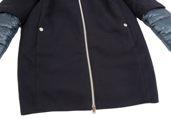 ヘルノHERNO キルティング切替中綿ウールコート 紺12A K-117817_008