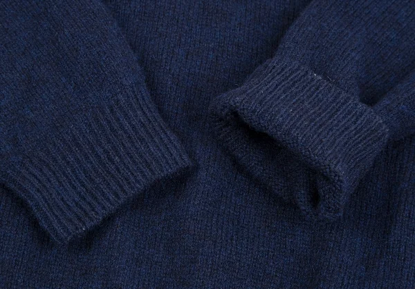 ズッカzucca ハイネックスリットウールニット 紺M K-117819_005