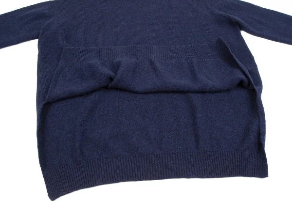 ズッカzucca ハイネックスリットウールニット 紺M K-117819_008
