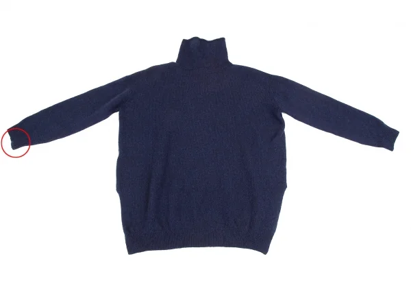ズッカzucca ハイネックスリットウールニット 紺M K-117819_009
