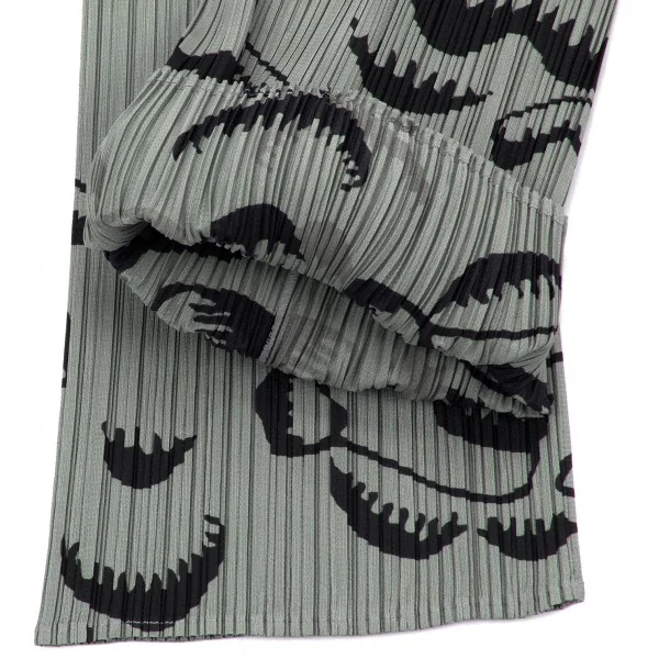 プリーツプリーズPLEATS PLEASE プリントプリーツパンツ グレー