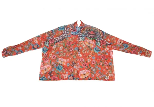ジュンヤワタナベ コムデギャルソンJUNYA WATANABE COMME des GARCONS フラワーシーサープリントワイドシルエットシャツ オレンジマルチXS K-117838_011