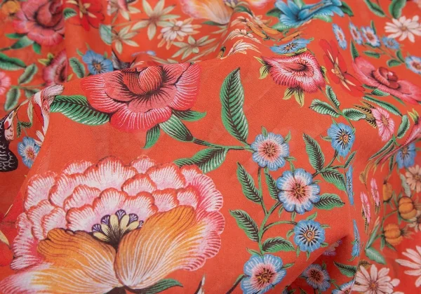 ジュンヤワタナベ コムデギャルソンJUNYA WATANABE COMME des GARCONS フラワーシーサープリントワイドシルエットシャツ オレンジマルチXS K-117838_012