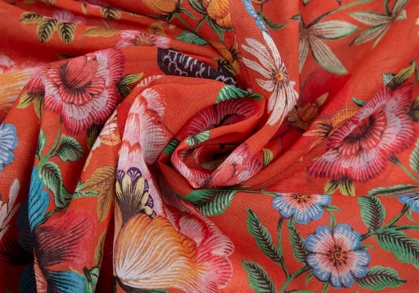 ジュンヤワタナベ コムデギャルソンJUNYA WATANABE COMME des GARCONS フラワーシーサープリントワイドシルエットシャツ オレンジマルチXS K-117838_013