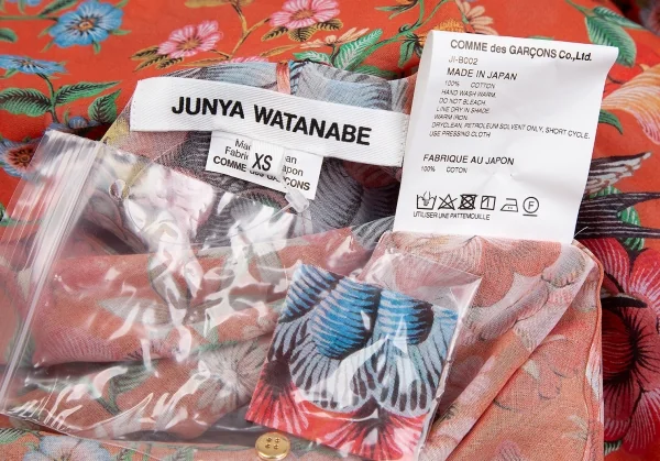 ジュンヤワタナベ コムデギャルソンJUNYA WATANABE COMME des GARCONS フラワーシーサープリントワイドシルエットシャツ オレンジマルチXS K-117838_014
