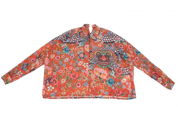 ジュンヤワタナベ コムデギャルソンJUNYA WATANABE COMME des GARCONS フラワーシーサープリントワイドシルエットシャツ オレンジマルチXS K-117838_002