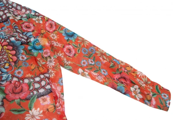 ジュンヤワタナベ コムデギャルソンJUNYA WATANABE COMME des GARCONS フラワーシーサープリントワイドシルエットシャツ オレンジマルチXS K-117838_007