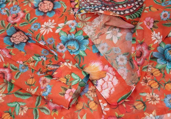 ジュンヤワタナベ コムデギャルソンJUNYA WATANABE COMME des GARCONS フラワーシーサープリントワイドシルエットシャツ オレンジマルチXS K-117838_008