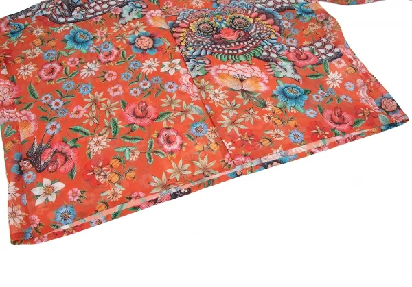 ジュンヤワタナベ コムデギャルソンJUNYA WATANABE COMME des GARCONS フラワーシーサープリントワイドシルエットシャツ オレンジマルチXS K-117838_009