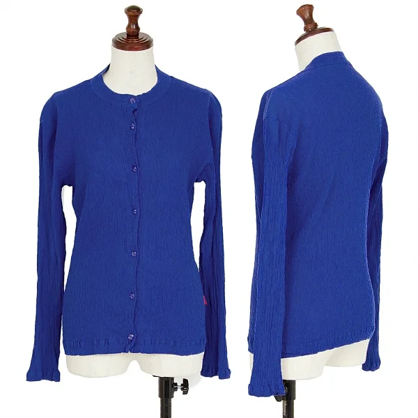 イッセイミヤケ ハートISSEY MIYAKE HaaT クレーププリーツカーディガン 青2 K-117846_001