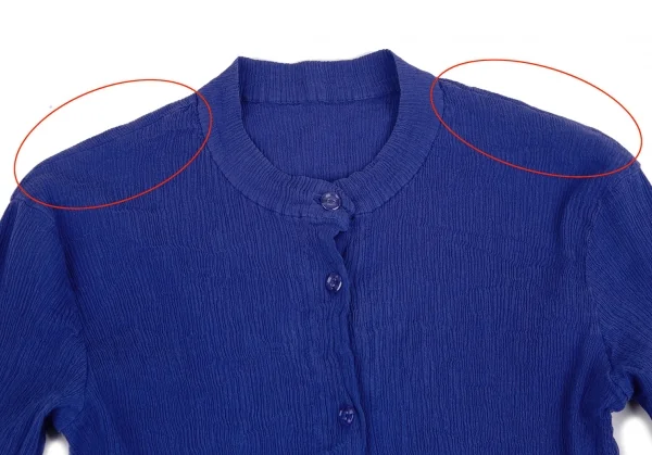 イッセイミヤケ ハートISSEY MIYAKE HaaT クレーププリーツカーディガン 青2 K-117846_003