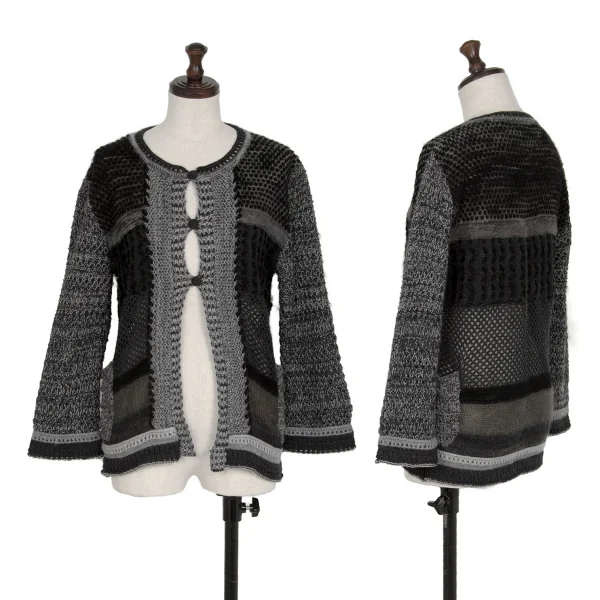 HaaT HeaRT ハート　イッセイミヤケ　カシミヤ　カーディガン ＊変形 イッセイミヤケ ハートISSEY MIYAKE HaaT 編み替えデザインニット