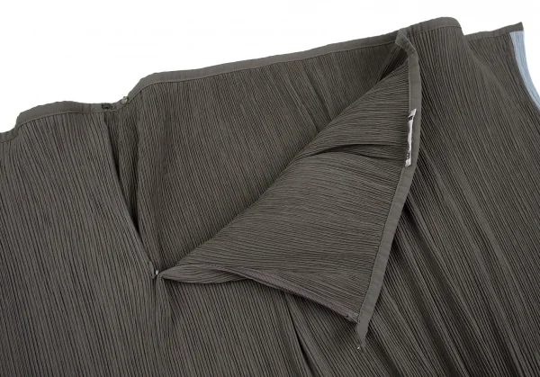 イッセイミヤケ ホワイトレーベルISSEY MIYAKE WHITELABEL プリーツハーフラップスカート モカグレーM位 K-117872_011