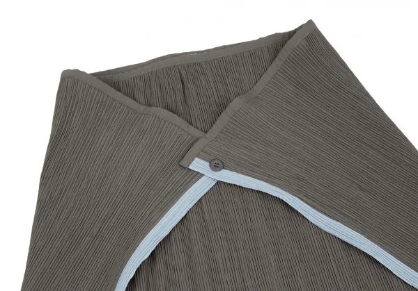 イッセイミヤケ ホワイトレーベルISSEY MIYAKE WHITELABEL プリーツハーフラップスカート モカグレーM位 K-117872_008