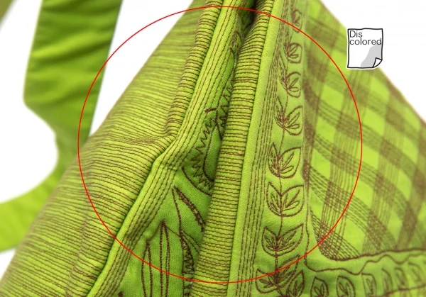 イッセイミヤケハートタマシャISSEY MIYAKE HaaT TaMaSHa ステッチ刺繍フラップショルダーバッグ 黄緑 K-117903_008