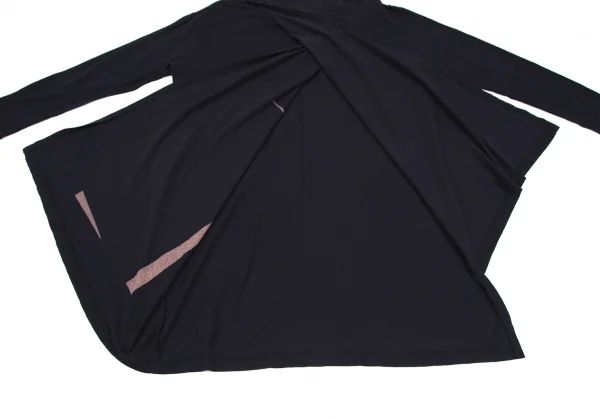 ラグネキカス フォー ヨウジヤマモトRAGNE KIKAS for Yohji Yamamoto ラップデザイン切替ロングカットソー 紺M位 K-117932_010