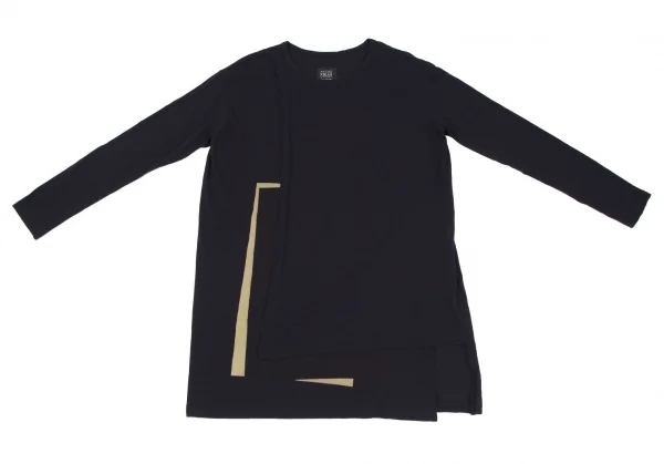 ラグネキカス フォー ヨウジヤマモトRAGNE KIKAS for Yohji Yamamoto ラップデザイン切替ロングカットソー 紺M位 K-117932_002