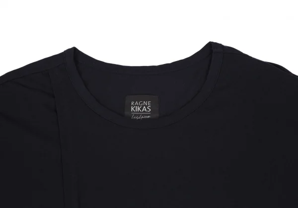 ラグネキカス フォー ヨウジヤマモトRAGNE KIKAS for Yohji Yamamoto ラップデザイン切替ロングカットソー 紺M位 K-117932_003