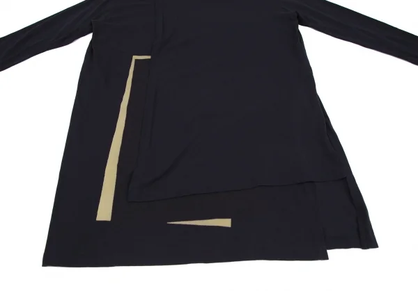 ラグネキカス フォー ヨウジヤマモトRAGNE KIKAS for Yohji Yamamoto ラップデザイン切替ロングカットソー 紺M位 K-117932_006