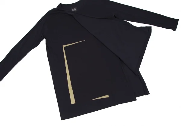 ラグネキカス フォー ヨウジヤマモトRAGNE KIKAS for Yohji Yamamoto ラップデザイン切替ロングカットソー 紺M位 K-117932_008