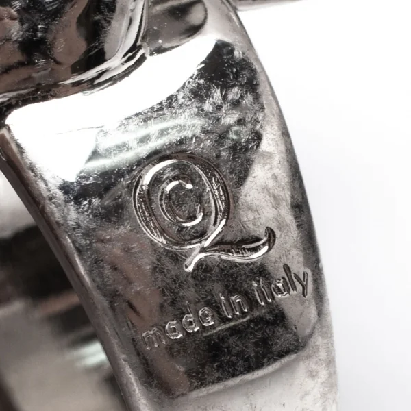 アレキサンダーマックイーンAlexander McQUEEN ラインストーンスカル&チェーンダブルフィンガーリング シルバー13/15号 K-117957_012