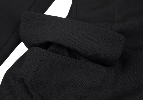ヨウジヤマモト ファムYohji Yamamoto FEMME バックレースアップウールギャバロングジャケット 黒2 K-117967_013