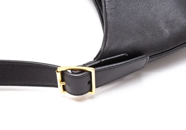 サンローランパリSAINT LAURENT PARIS カサンドラチャームレザーホーボーバッグ 黒 K-117970_012