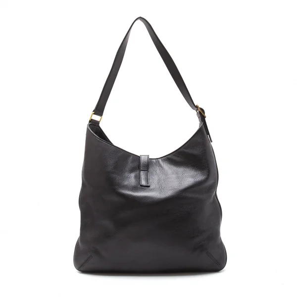 サンローランパリSAINT LAURENT PARIS カサンドラチャームレザーホーボーバッグ 黒 K-117970_005