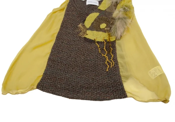 ツモリチサトTSUMORI CHISATO ラビットファー装飾キャミソール 黄色2 K-117974_006