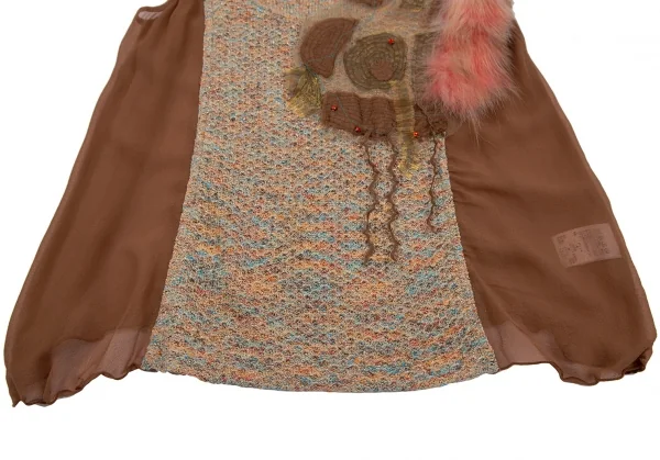 ツモリチサトTSUMORI CHISATO ラビットファー装飾キャミソール モカ2 K-117975_006