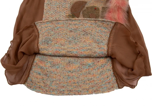 ツモリチサトTSUMORI CHISATO ラビットファー装飾キャミソール モカ2 K-117975_008
