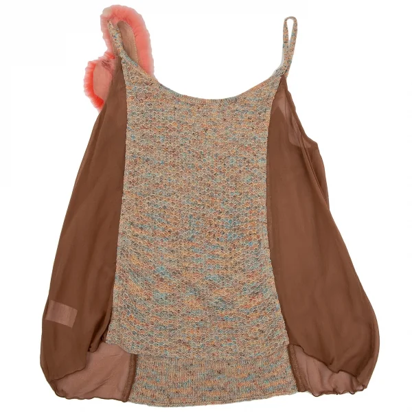 ツモリチサトTSUMORI CHISATO ラビットファー装飾キャミソール モカ2 K-117975_009