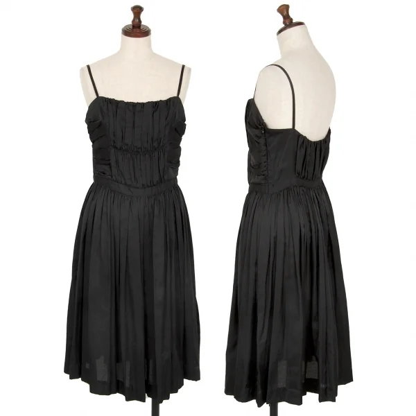 ズッカzucca ポリコットンギャザーキャミソールワンピース 黒M K-117981_001