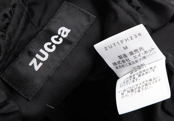 ズッカzucca ポリコットンギャザーキャミソールワンピース 黒M K-117981_011