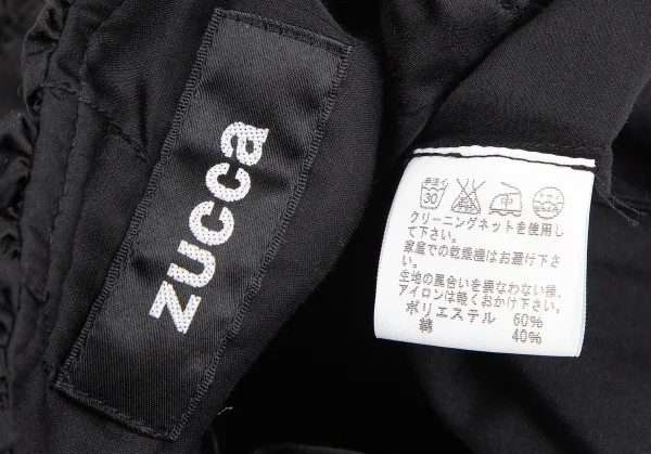 ズッカzucca ポリコットンギャザーキャミソールワンピース 黒M K-117981_012