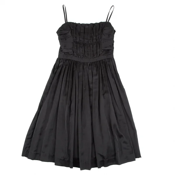 ズッカzucca ポリコットンギャザーキャミソールワンピース 黒M K-117981_002