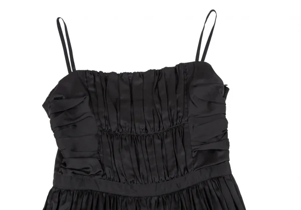 ズッカzucca ポリコットンギャザーキャミソールワンピース 黒M K-117981_003