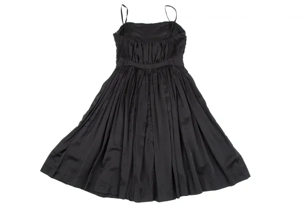 ズッカzucca ポリコットンギャザーキャミソールワンピース 黒M K-117981_009