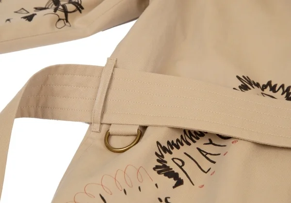 バーバリーBURBERRY コットンギャバグラフィックプリントトレンチコート ベージュ48 K-118001_015