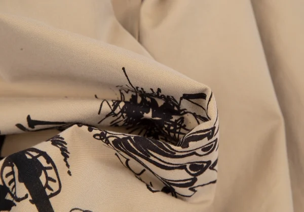 バーバリーBURBERRY コットンギャバグラフィックプリントトレンチコート ベージュ48 K-118001_018
