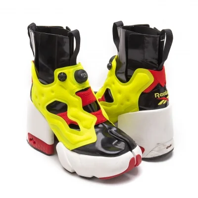 メゾンマルジェラ×リーボックMaison Margiela×Reebok Tabi Instapump Fury Hi アンクルブーツ 黒赤黄