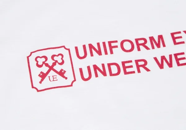 ユニフォームエクスペリメントuniform experiment WhiteLine バックロゴリンガーTシャツ 白赤2 K-118008_003