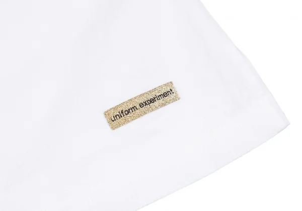 ユニフォームエクスペリメントuniform experiment WhiteLine バックロゴリンガーTシャツ 水色 白2 K-118009_004