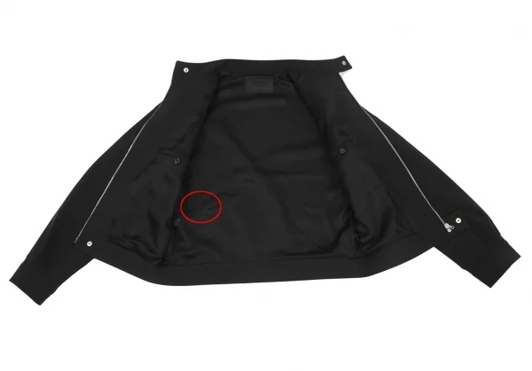 プラダPRADA ナイロンシングルライダースジャケット 黒S K-118012_010