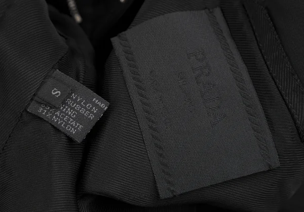 プラダPRADA ナイロンシングルライダースジャケット 黒S K-118012_016