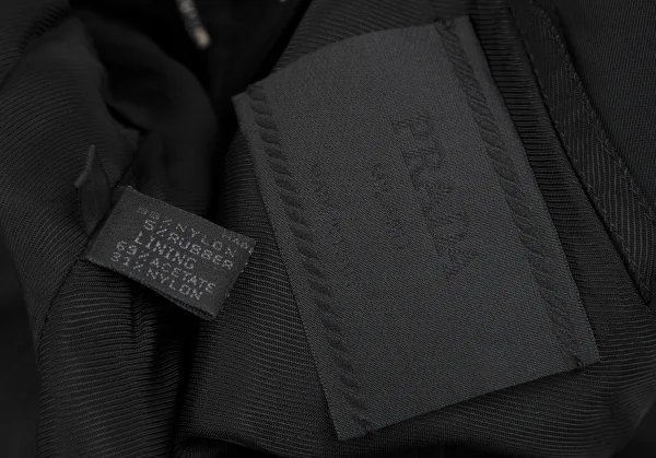 プラダPRADA ナイロンシングルライダースジャケット 黒S K-118012_017